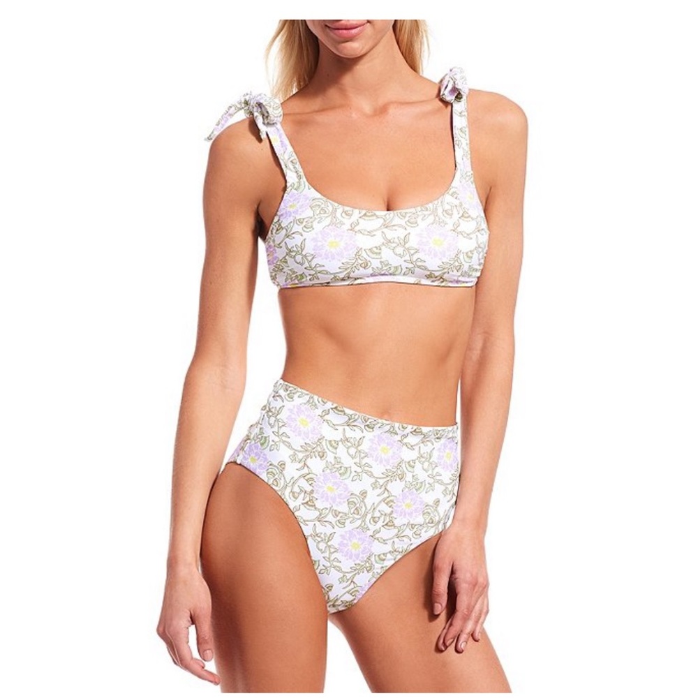 NWT Roller Rabbit Daphne Floral Printed High Waisted Swim Bottom - Picture 3 of 7